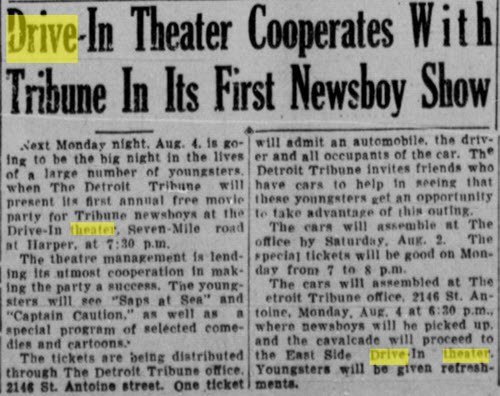 East Side Drive-In Theatre - Aug 2 1941 Ad